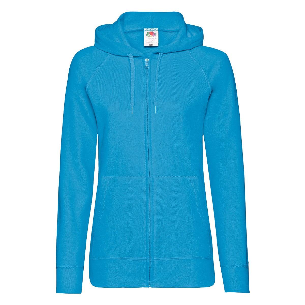 Fruit Of The Loom Lady-Fit Lightweight Full-Zip Hoodie in Azure Blue (Product Code: 62150)