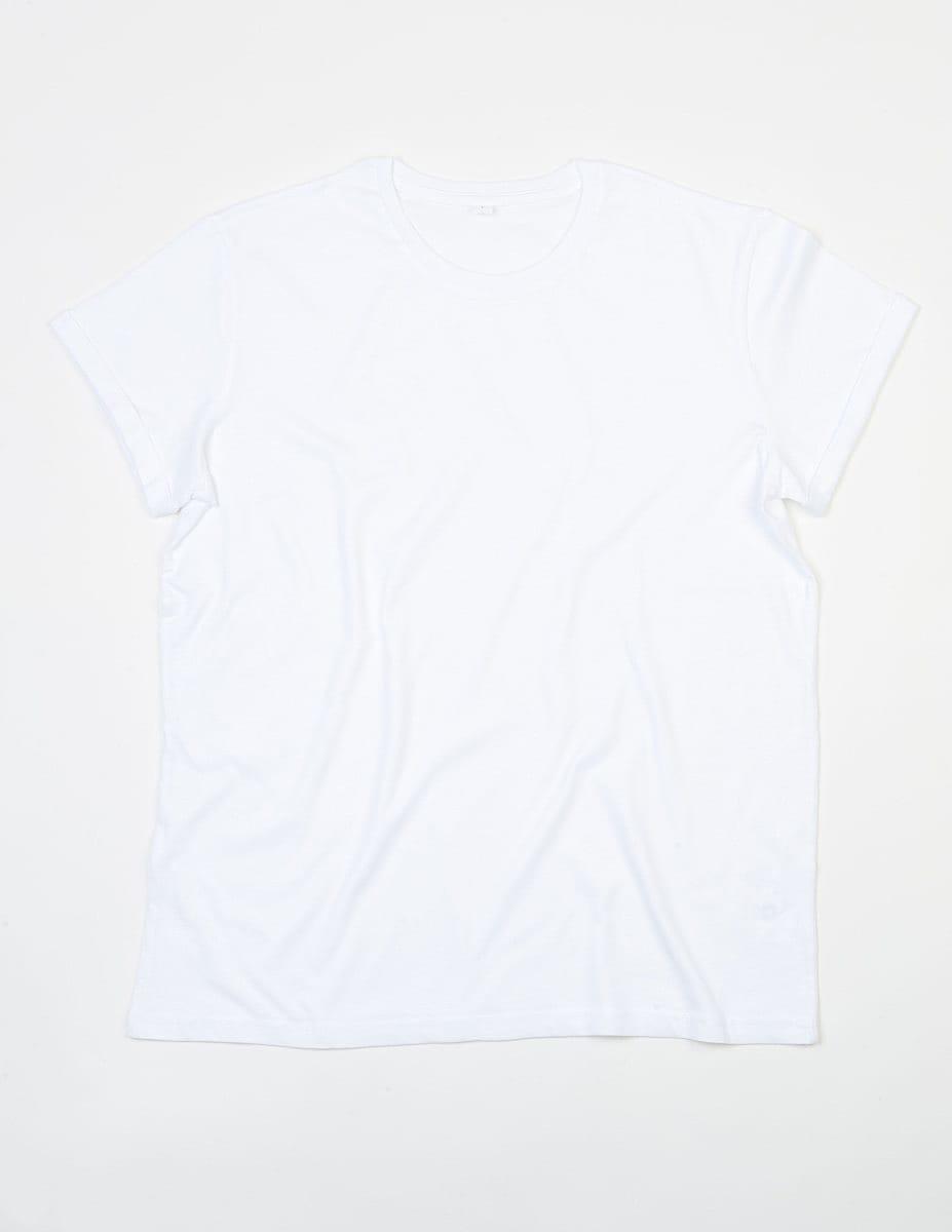 Mantis Mens Roll Sleeve T-Shirt in White (Product Code: M80)