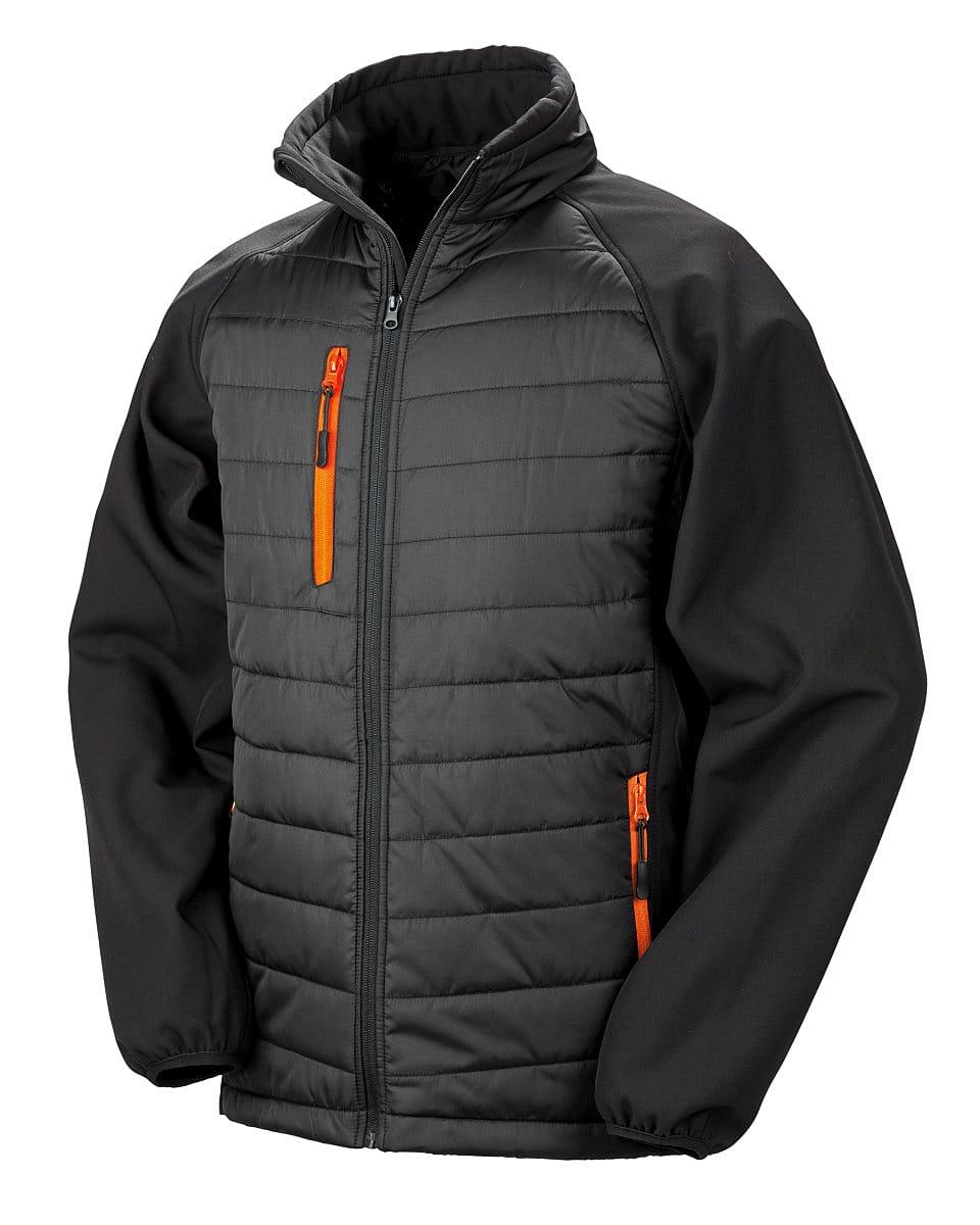 Result Black Compass Softshell Jacket in Black / Orange (Product Code: R237X)