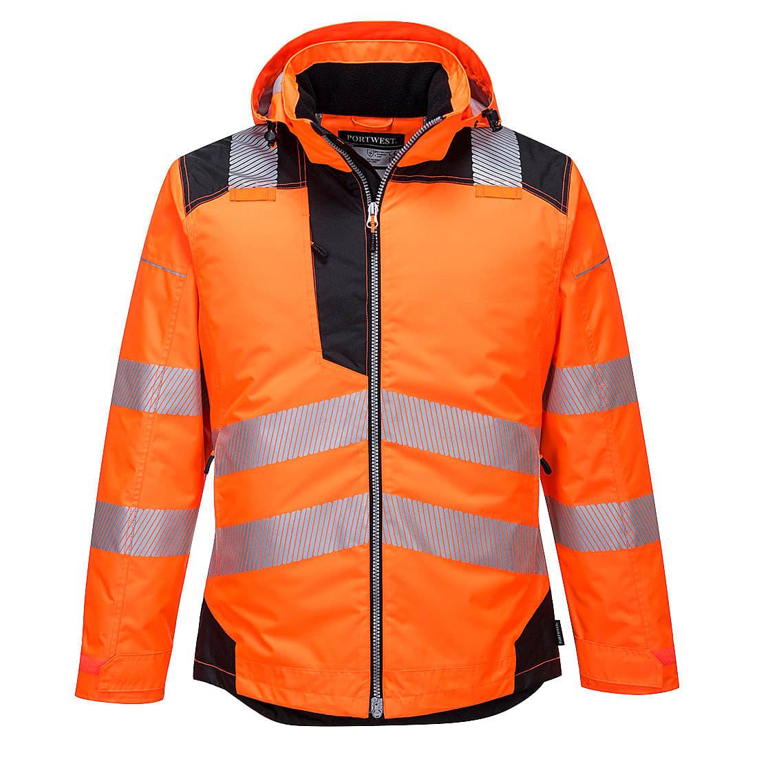 Portwest PW3 Hi-Viz Winter Jacket in Orange / Black (Product Code: T400)