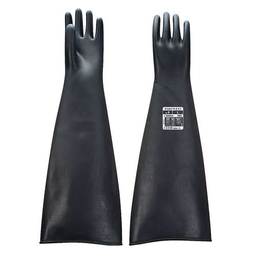 Portwest Heavyweight Latex Rubber Gauntlet 600mm Gloves - A803