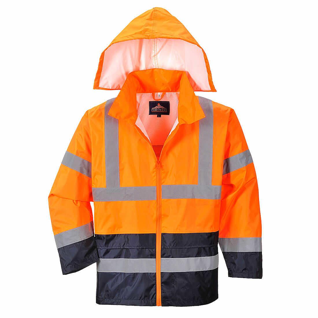 Portwest Hi-Viz Classic Contrast Rain Jacket | H443 | Workwear Supermarket