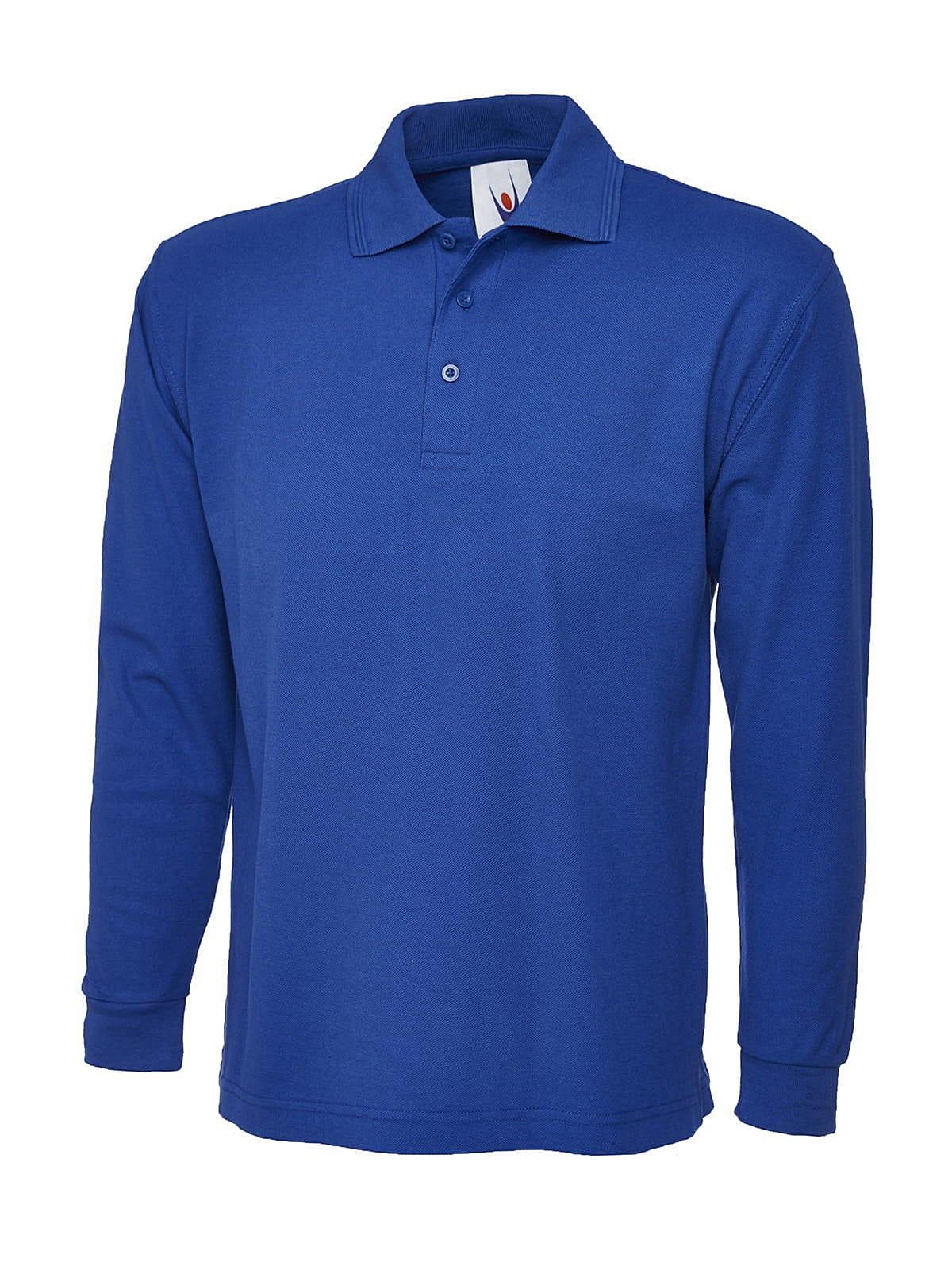 Uneek 220GSM Long-Sleeve Polo Shirt in Royal Blue (Product Code: UC113)