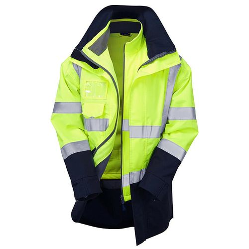 Leo 3-in-1 CLOVELLY Anorak (CI.3) with BUCKLAND Softshell (Cl.3) Yellow/Navy