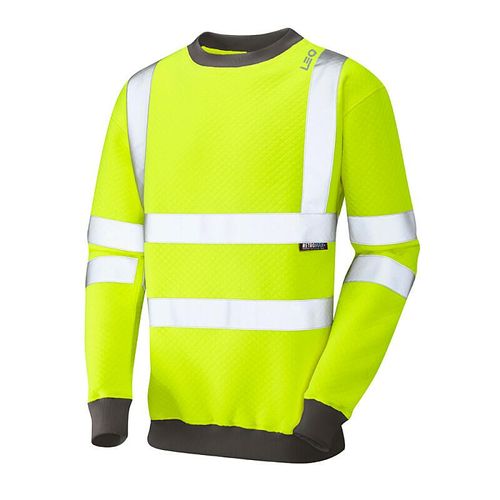 Leo Winkleigh ISO 20471 Class 3 Crew Neck Sweatshirt Yellow