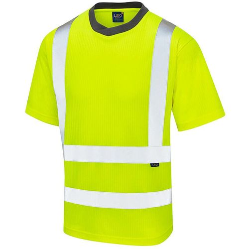 Leo Newport ISO 20471 Class 2 Comfort EcoVizPB T-Shirt Yellow