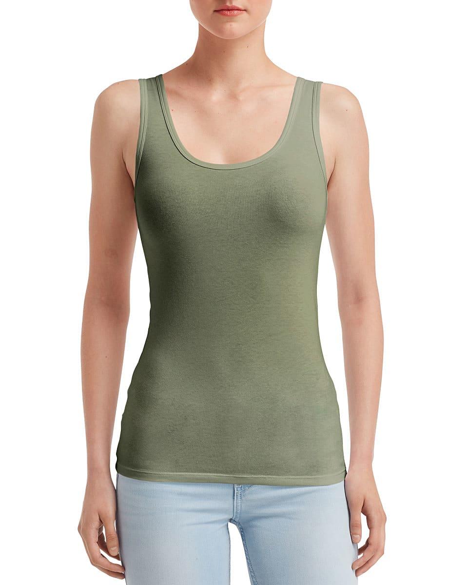 Anvil Womens Stretch Tank in City Green (Product Code: 2420L)