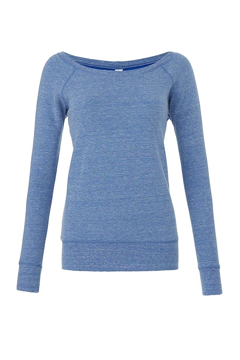 Bella Triblend Slouchy Wideneck Sweatshirt in Blue Triblend (Product Code: BE7501)