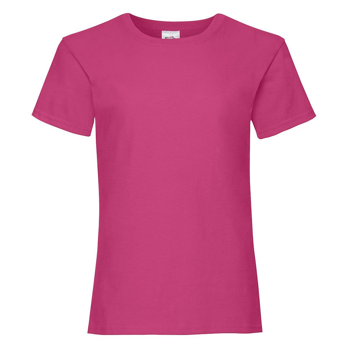 Fruit Of The Loom Girls Valueweight T-Shirt in Fuchsia (Product Code: 61005)