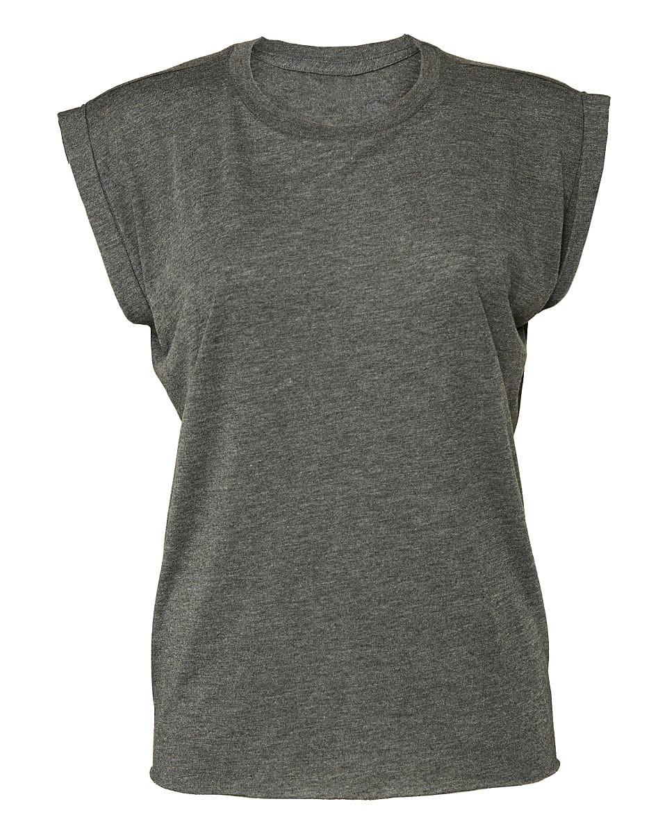 Bella Womens Flowy Muscle T-Shirt in Dark Grey Heather (Product Code: BE8804)