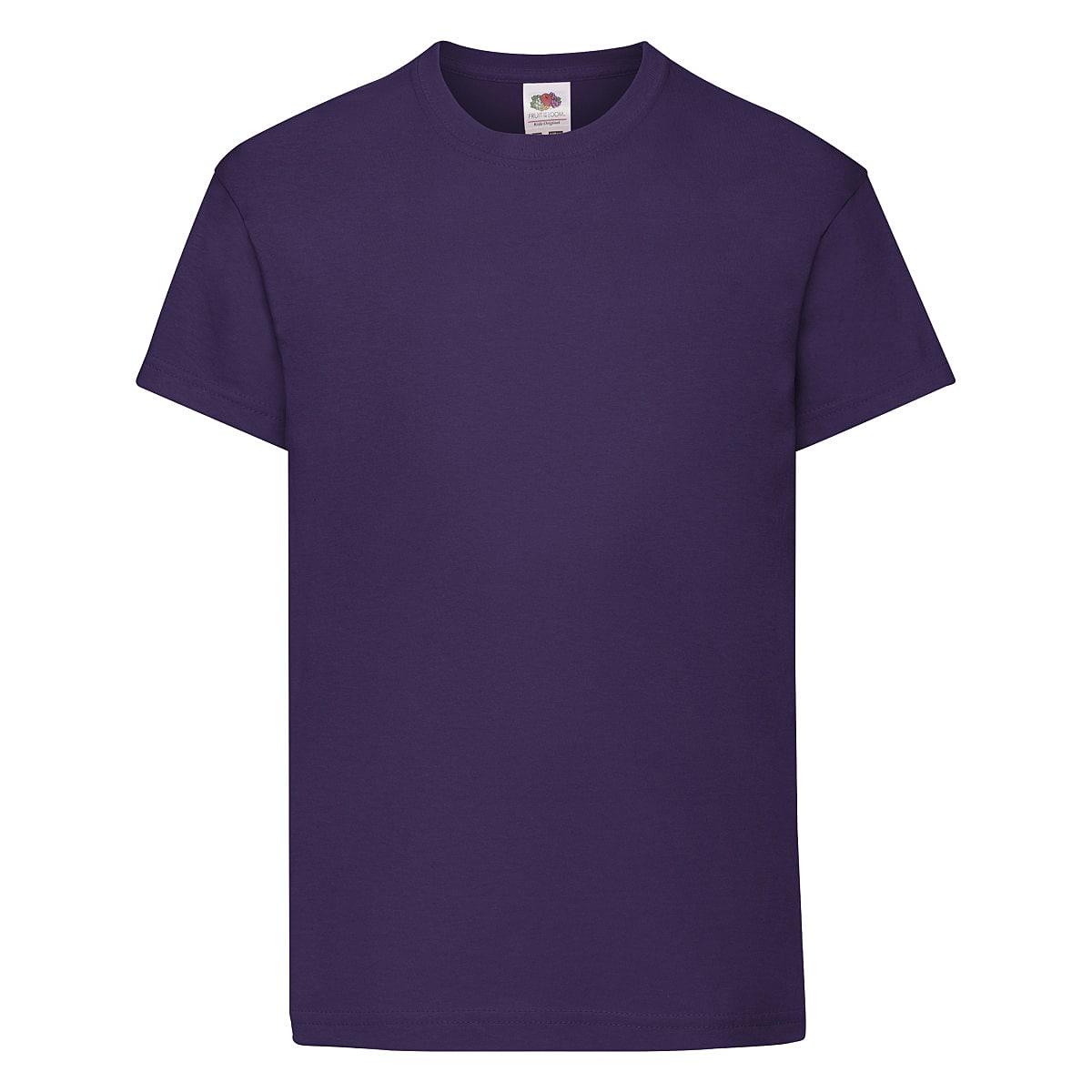 Fruit Of The Loom Kids Original T-Shirt in Purple (Product Code: 61019)