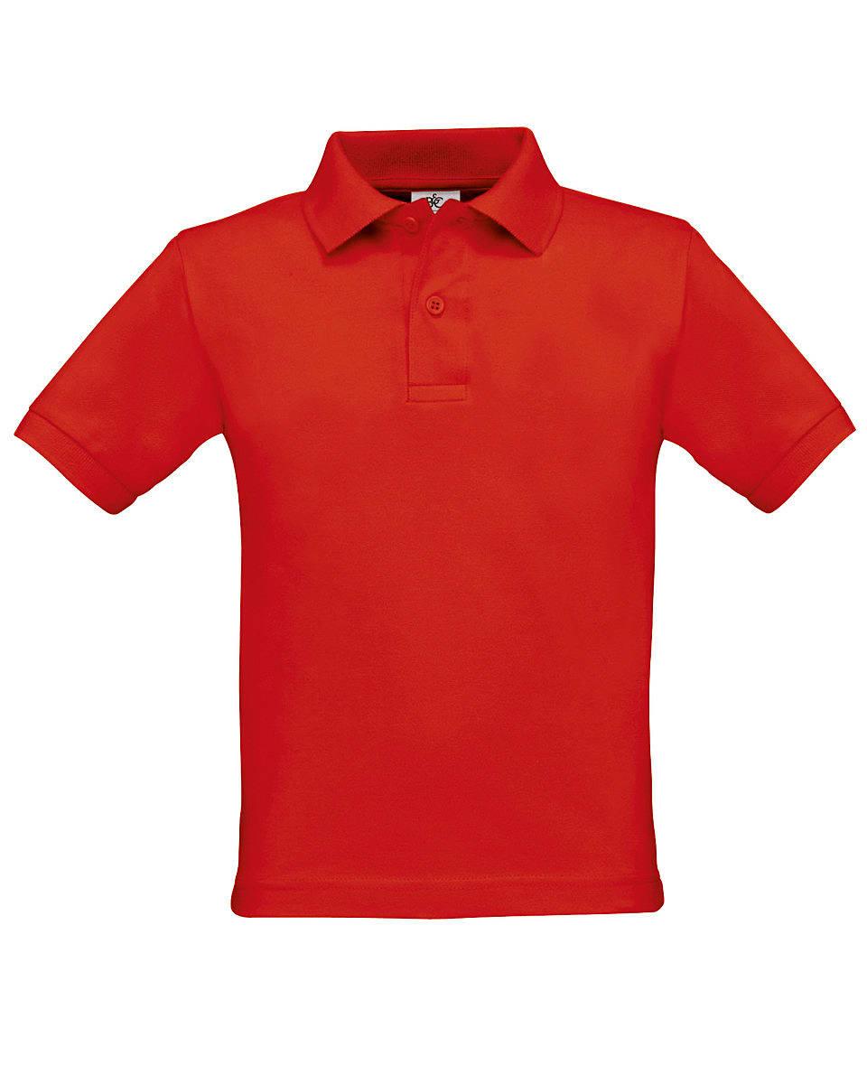 B&C Childrens Safran Polo Shirt in Red (Product Code: PK486)