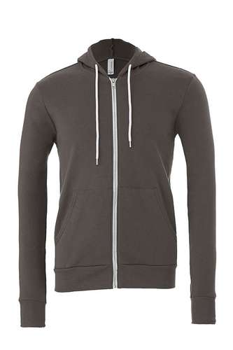 Bella Unisex Zip-up Polycotton Fleece Hoodie