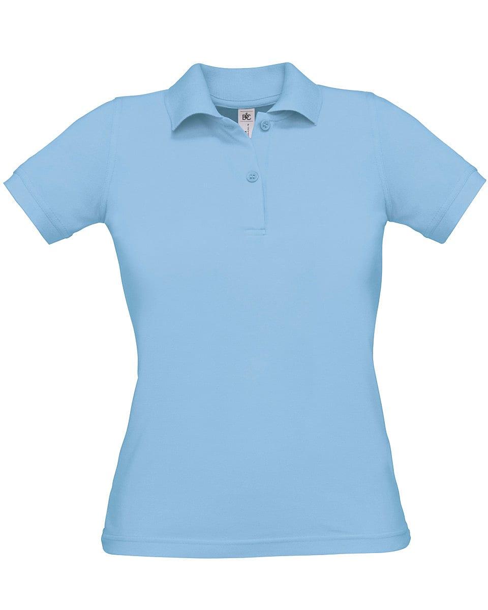 B&C Womens Safran Pure Short-Sleeve Polo Shirt in Sky Blue (Product Code: PW455)