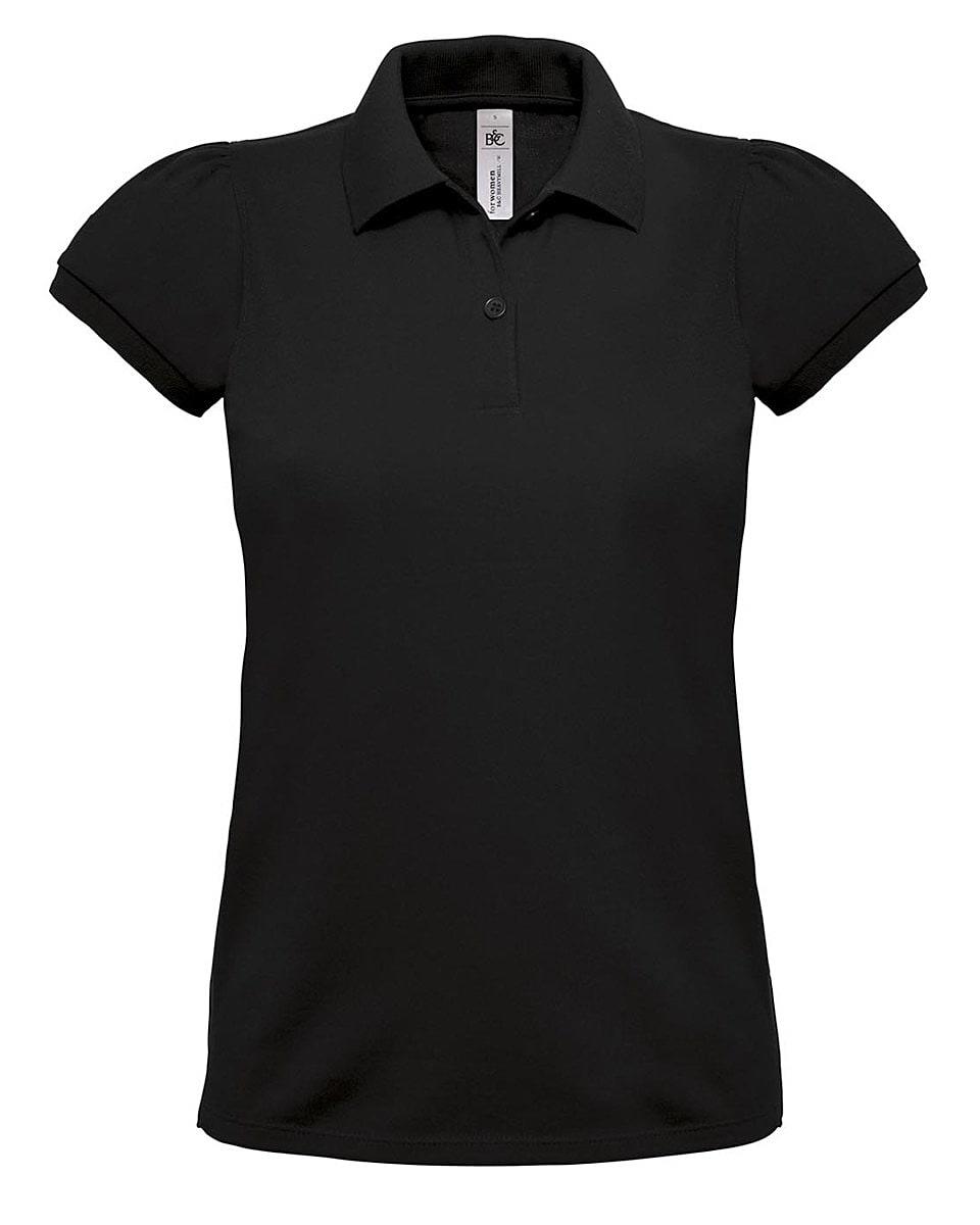 B&C Womens Heavymill Polo Shirt in Black (Product Code: PW460)