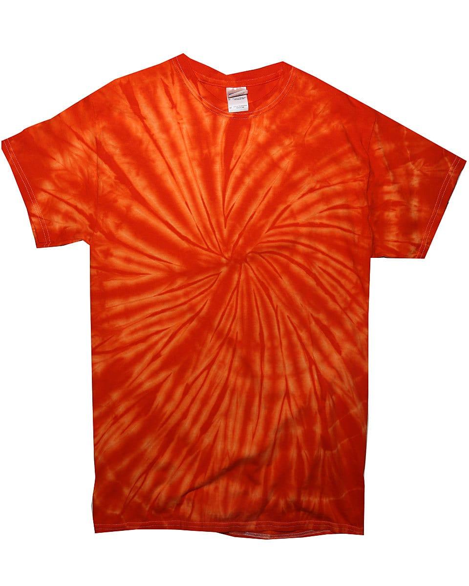 Colortone Tie-Dye Short-Sleeve Spiral T-Shirt in Spiral Orange (Product Code: 5000SP)