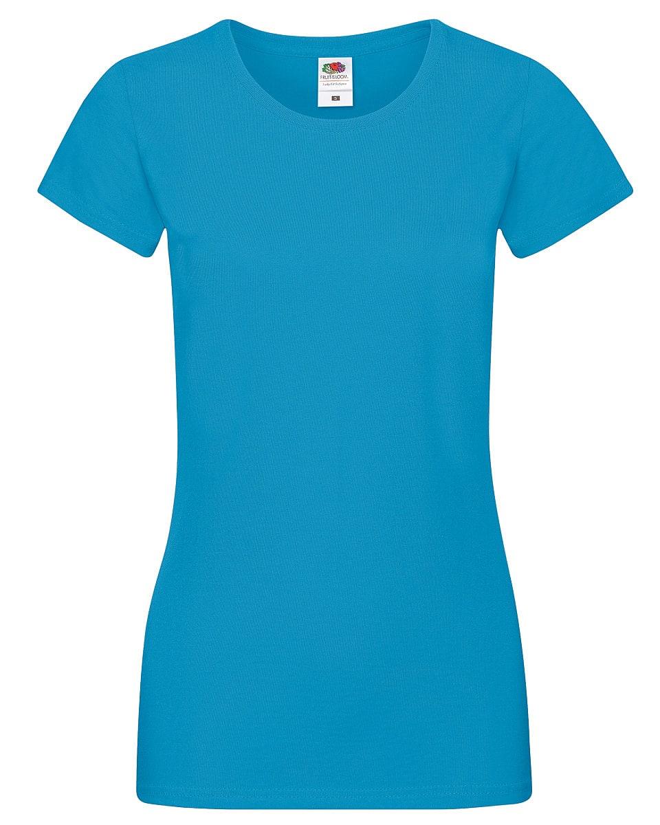 Fruit Of The Loom Womens Softspun T-Shirt in Azure Blue (Product Code: 61414)