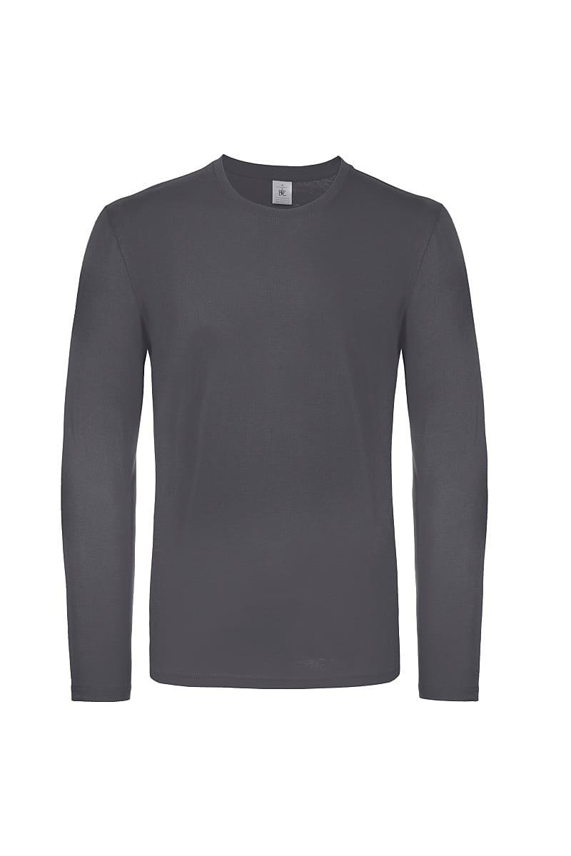 B&C Mens E150 Long-Sleeve Jersey in Dark Grey (Product Code: TU05T)