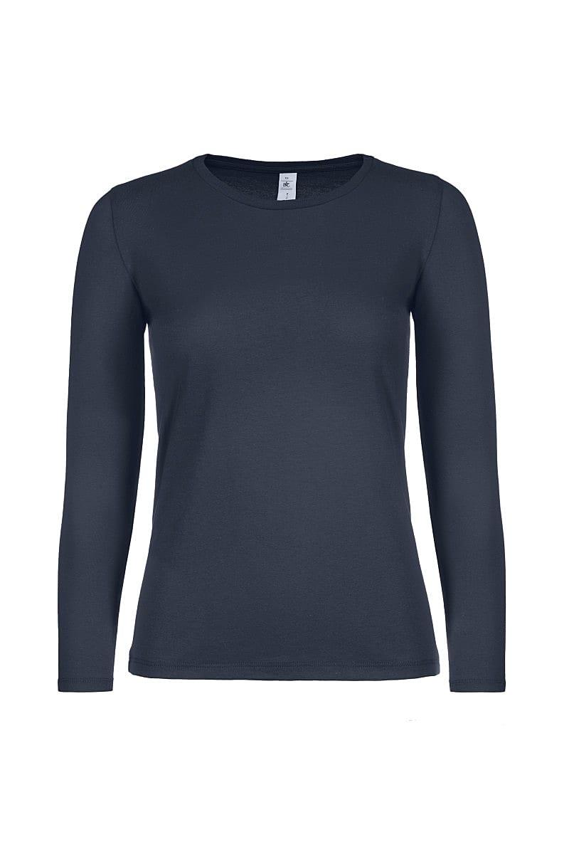 B&C Women E150 Long-Sleeve Top in Navy Blue (Product Code: TW06T)