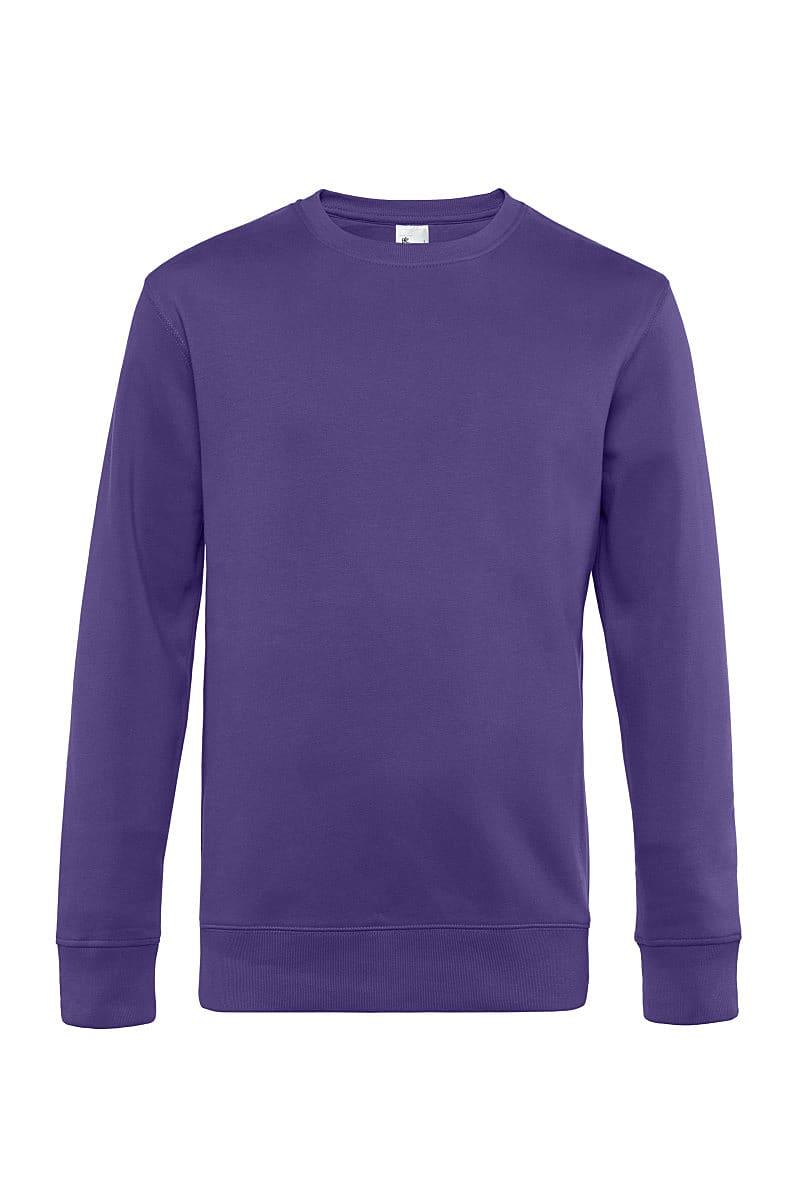 B&C Mens King Crew Neck Sweatshirt in Radiant Purple (Product Code: WU01K)