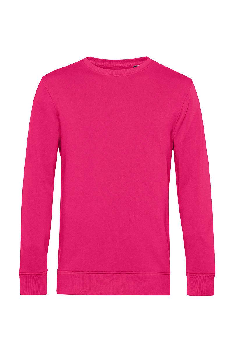 B&C Mens OrganiC Crew Neck Sweatshirt in Magenta Pink (Product Code: WU31B)