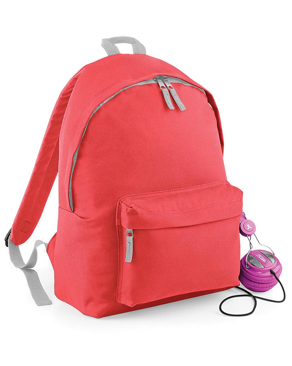 Bagbase Fashion Backpack in Coral / Light Grey (Product Code: BG125)