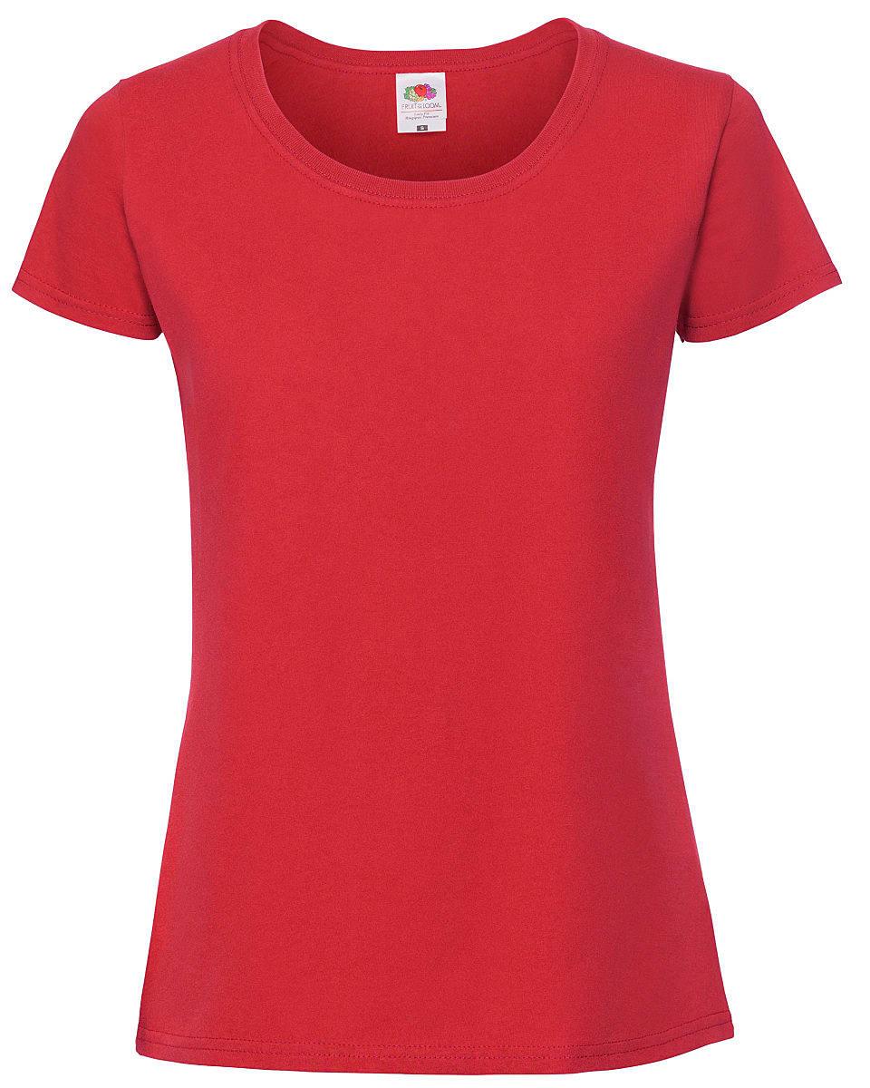 Fruit Of The Loom Womens Ringspun Premium T-Shirt in Red (Product Code: 61424)