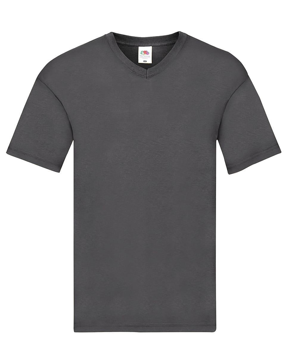 Fruit Of The Loom Mens Original V-Neck T-Shirt in Light Graphite (Product Code: 61426)