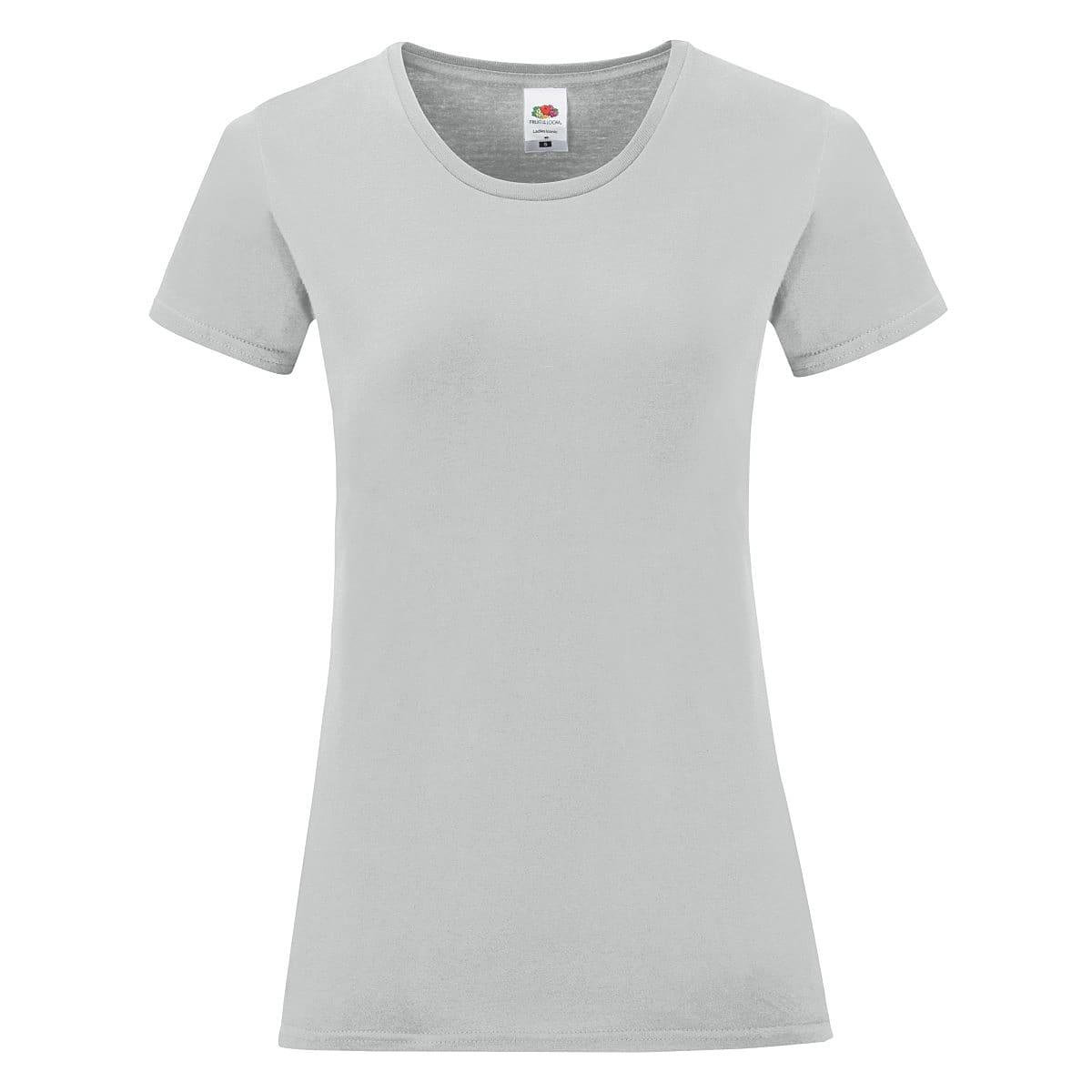 Fruit Of The Loom Womens Iconic T-Shirt in Zinc (Product Code: 61432)