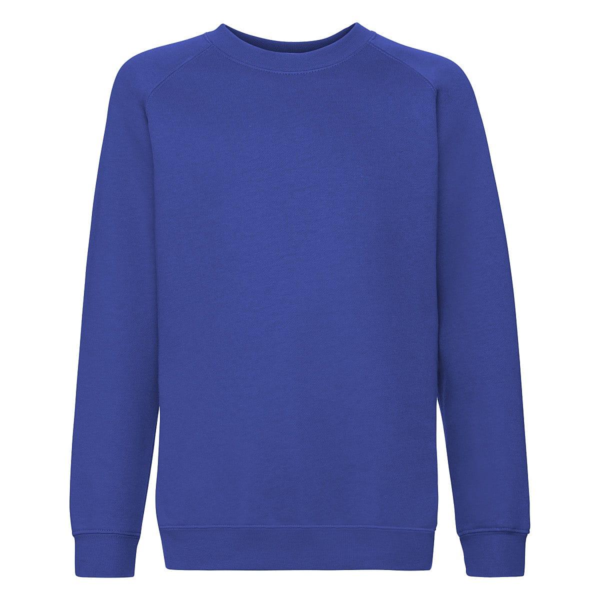 Fruit Of The Loom Childrens Premium Raglan Sleeve Sweatshirt in Royal Blue (Product Code: 62033)