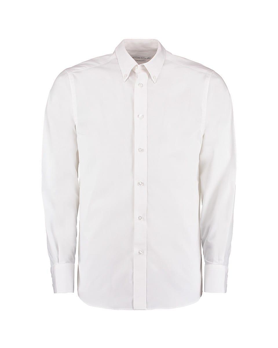 Kustom Kit Mens City Long-Sleeve Business Shirt in White (Product Code: KK386)