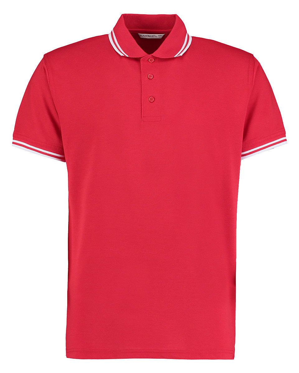 Kustom Kit Mens Tipped Pique Polo Shirt in Red / White (Product Code: KK409)