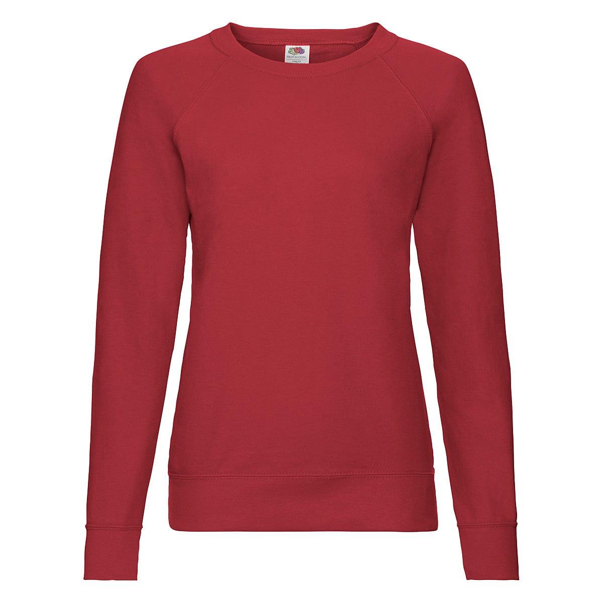 Fruit Of The Loom Lady-Fit Lightweight Raglan Sweater in Red (Product Code: 62146)