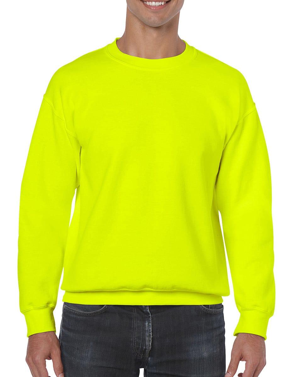 Gildan Heavy Blend Adult Crewneck Sweatshirt in Safety Green (Product Code: 18000)