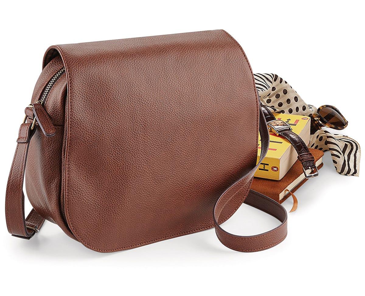 Quadra NuHide Saddle Bag Faux Leather Shoulder Womens Handbag QD885 
