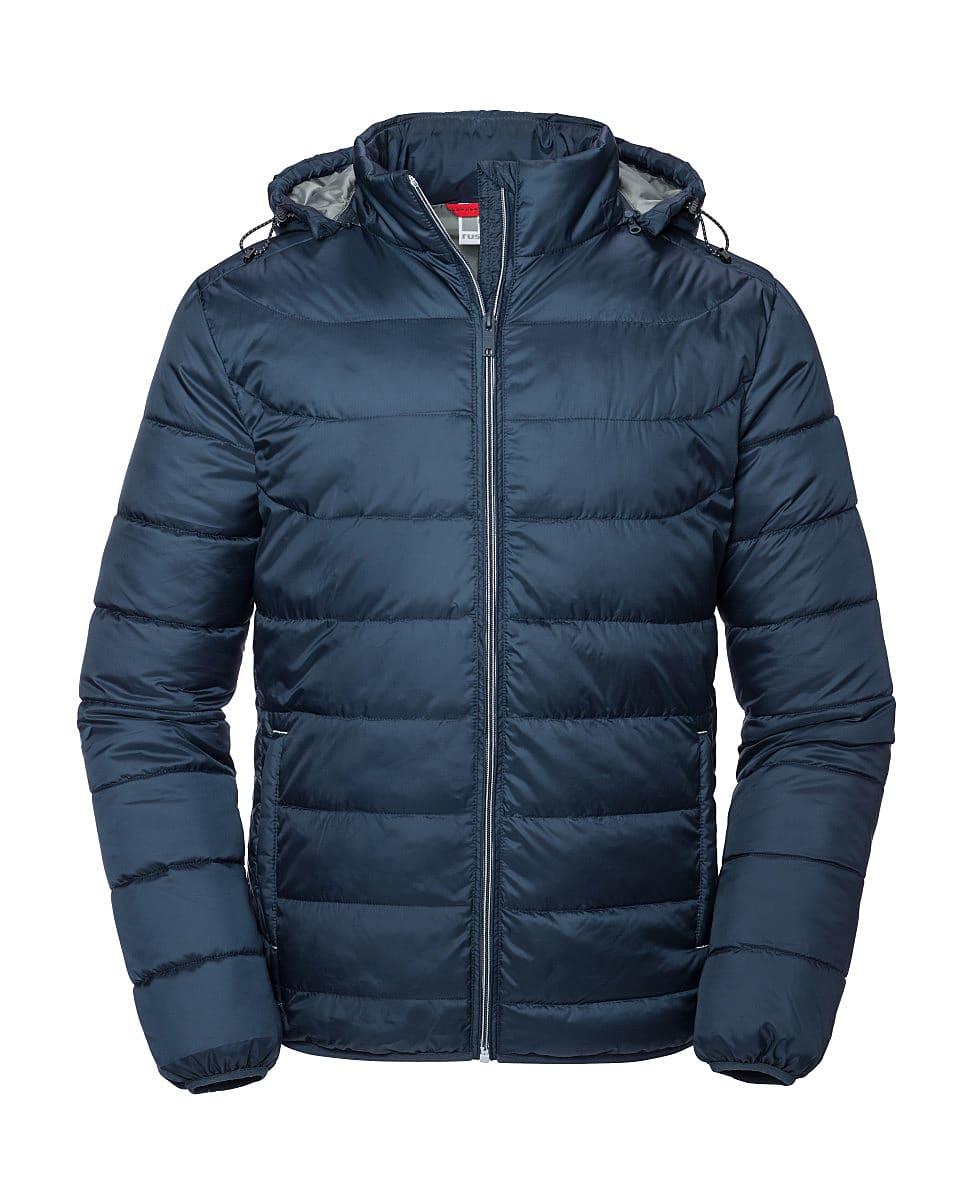 Russell Mens Hooded Nano Jacket in French Navy (Product Code: R440M)