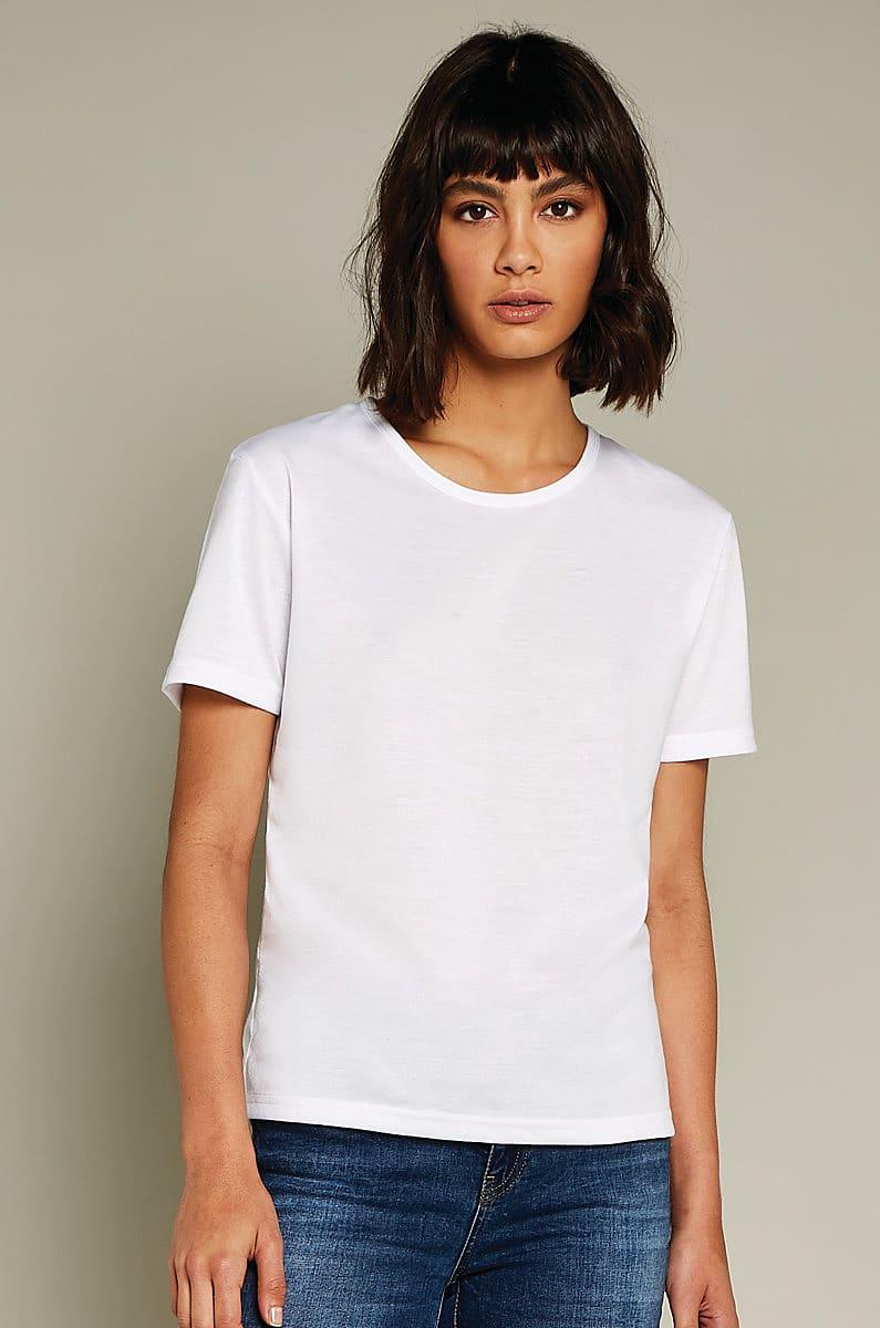Xpres Womens Short-Sleeve Subli Plus Round Neck T-Shirt in White (Product Code: XP523)