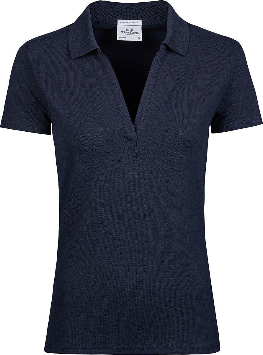 Tee Jays Womens Luxury Stretch V Neck Polo Shirt Tj1409 Workwear