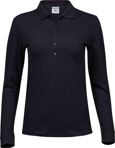 Tee Jays Womens Luxury Stretch Long-Sleeve Polo Shirt