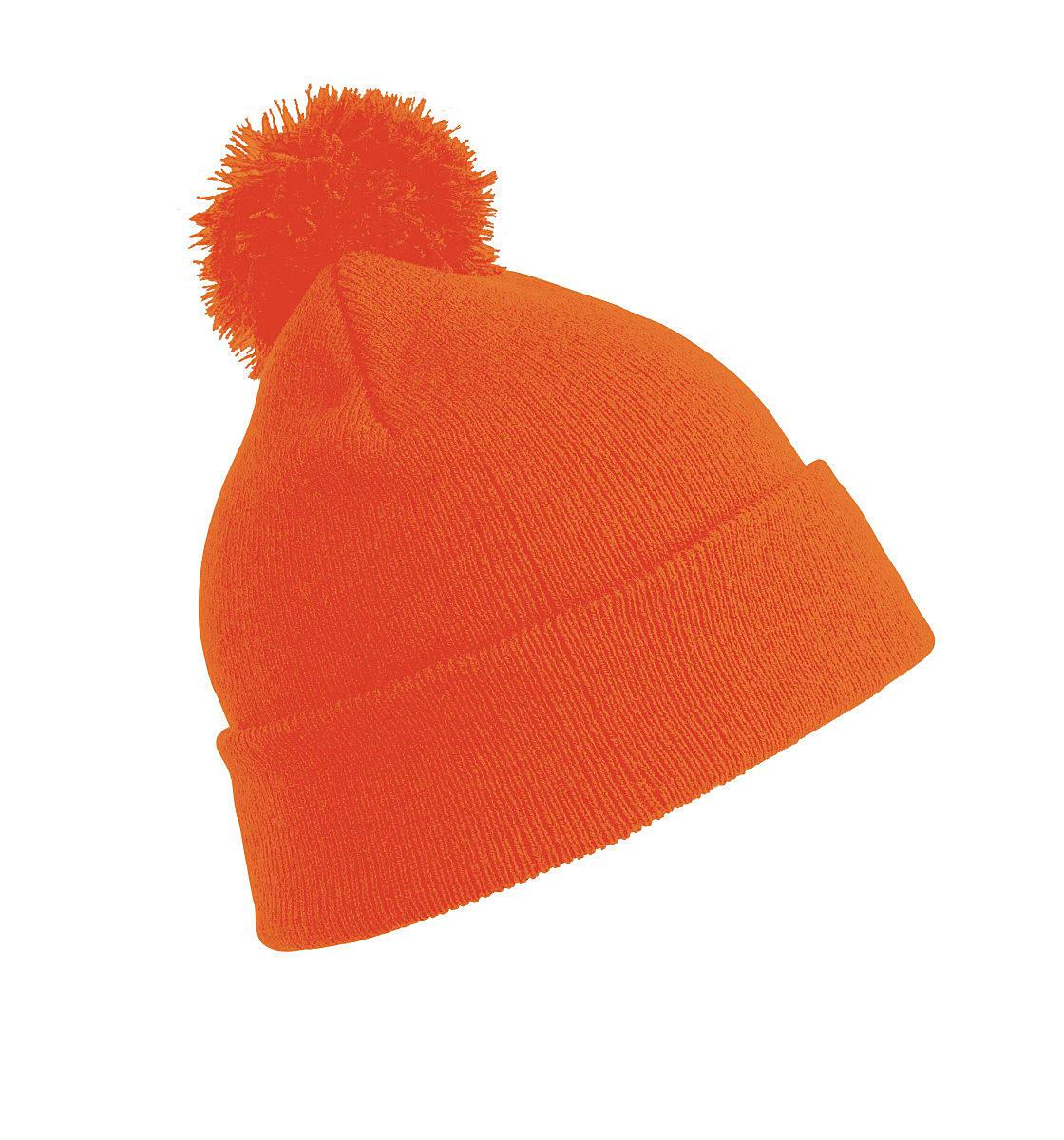Result Winter Jr PomPom Beanie Hat in Fluorescent Orange (Product Code: RC028J)