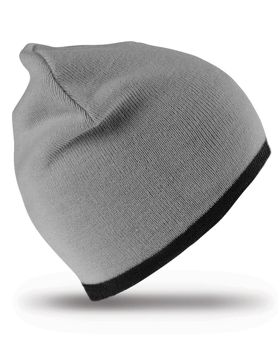 Result Winter Reversible Fashion Fit Hat in Grey / Black (Product Code: RC46)