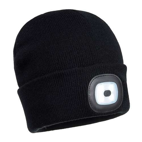 Portwest Rechargeable Twin LED Beanie Hat - B028