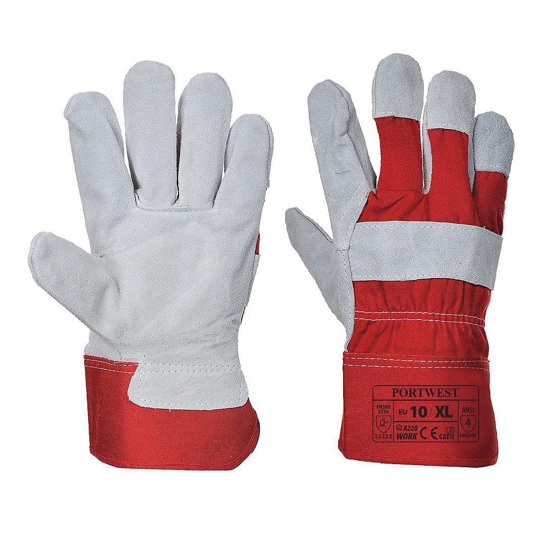 Portwest Premium Chrome Rigger Gloves in Red (Product Code: A220)