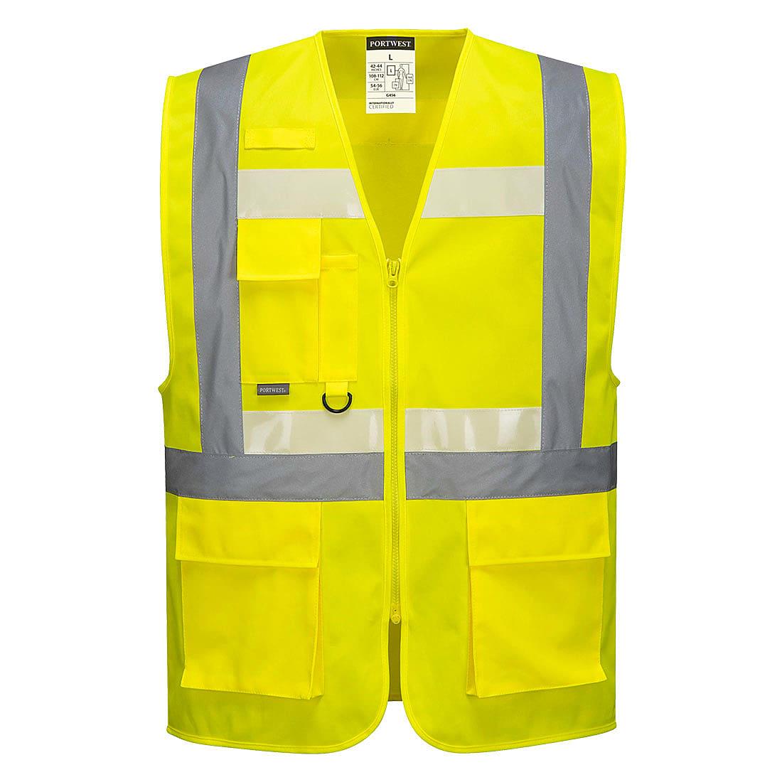 Portwest Glowtex Ezee Zip Executive Vest in Yellow (Product Code: G456)