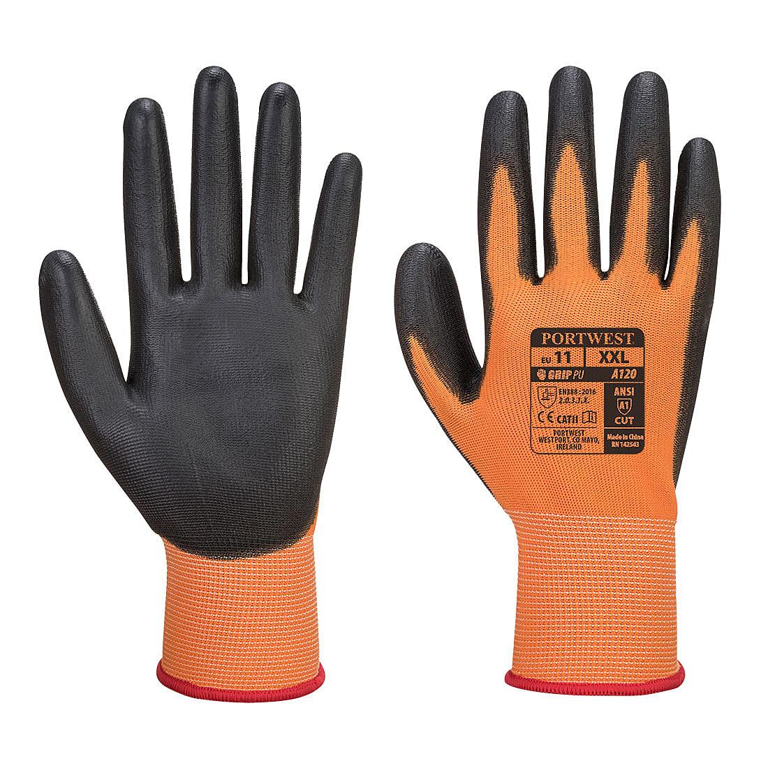 Portwest PU Palm Gloves in Orange / Black (Product Code: A120)