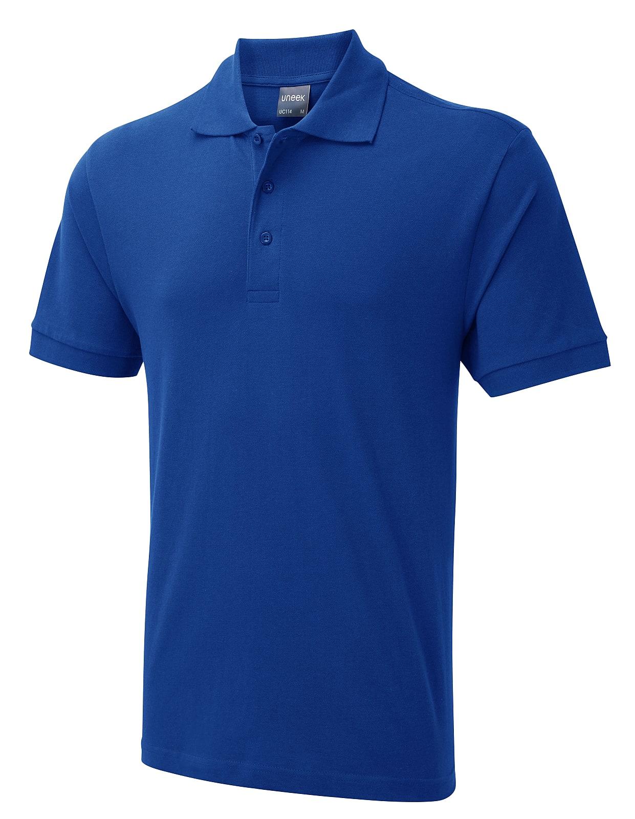 Uneek 180GSM Mens Polo Shirt in Royal Blue (Product Code: UC114)