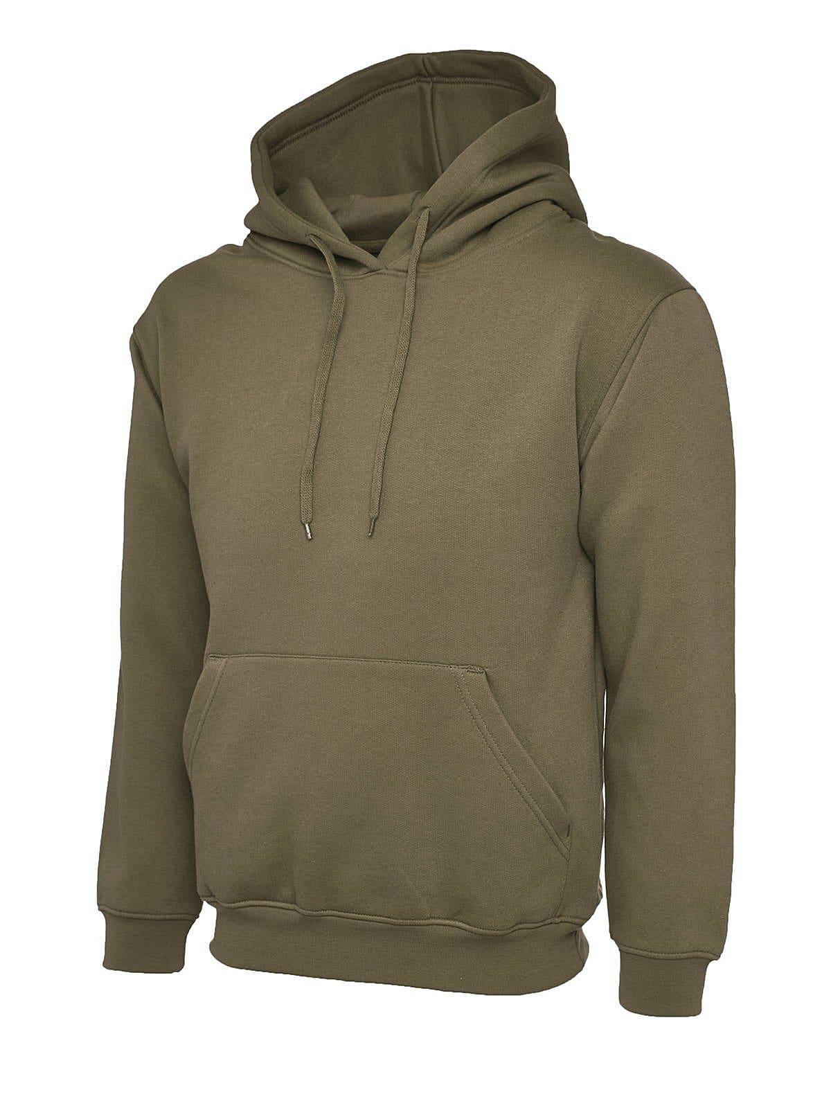 Uneek 300GSM Classic Hoodie in Military Green (Product Code: UC502)