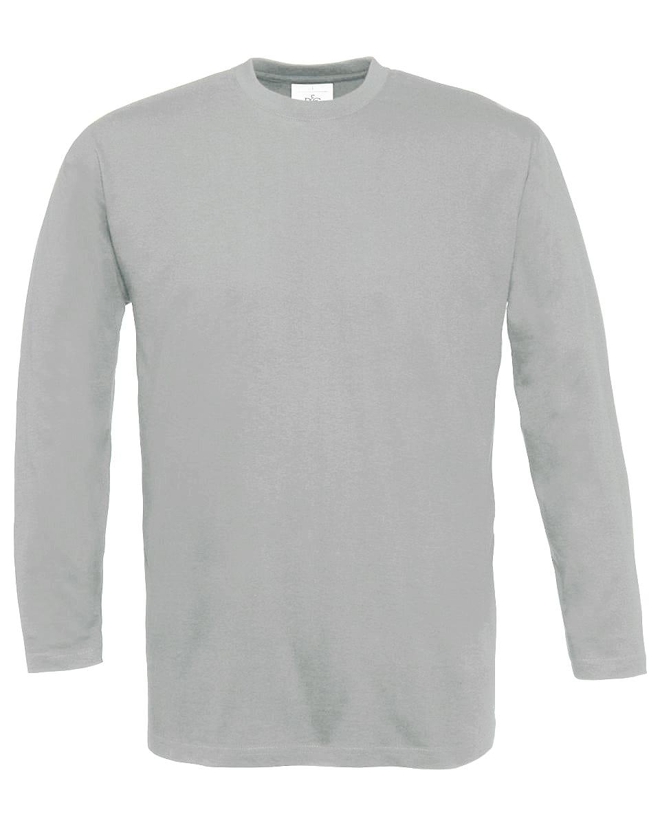 B&C Mens Exact 150 LSL T-Shirt in Ash Grey (Product Code: TU003)