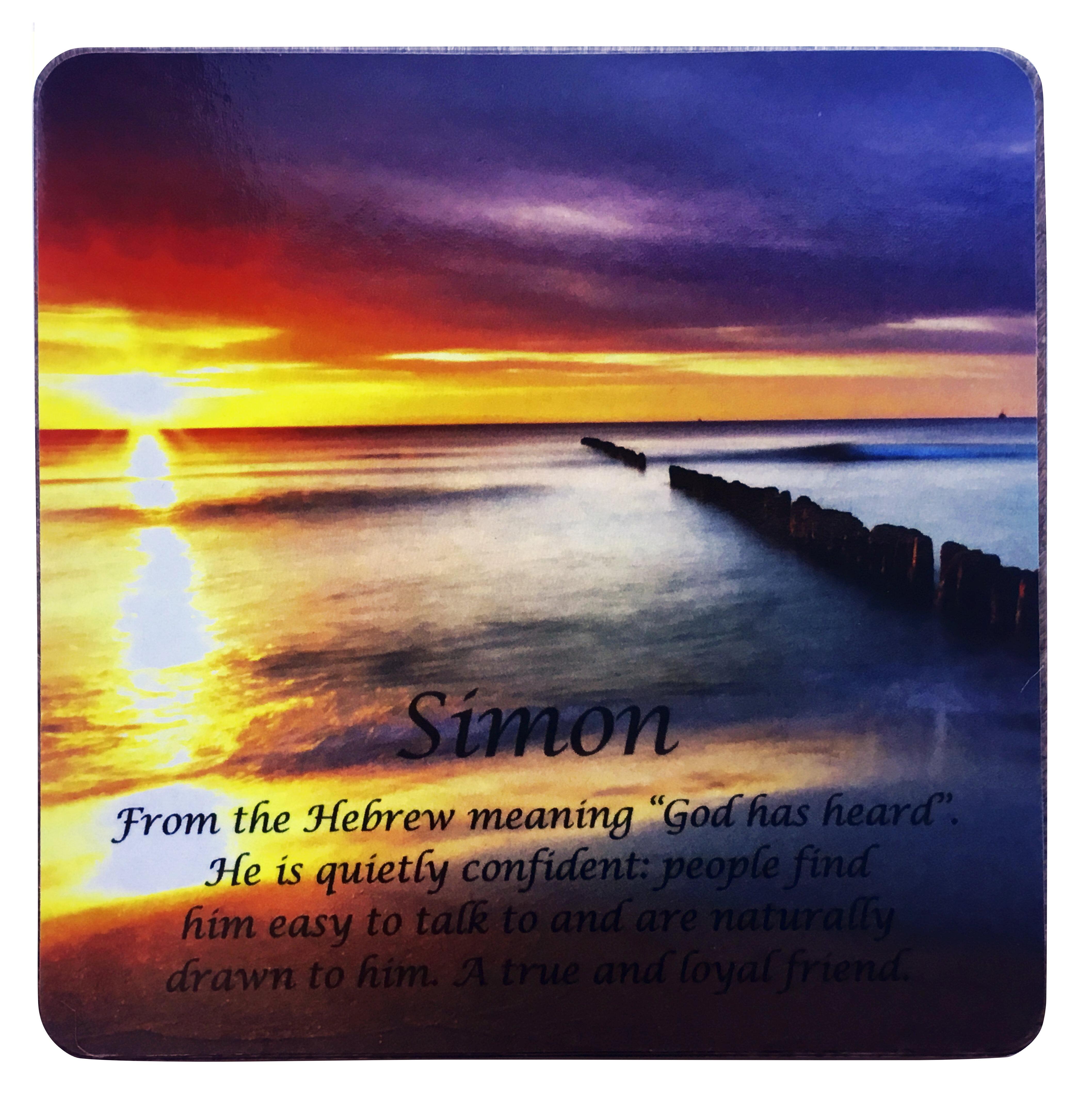 First Name Coaster - Simon, pack of 3