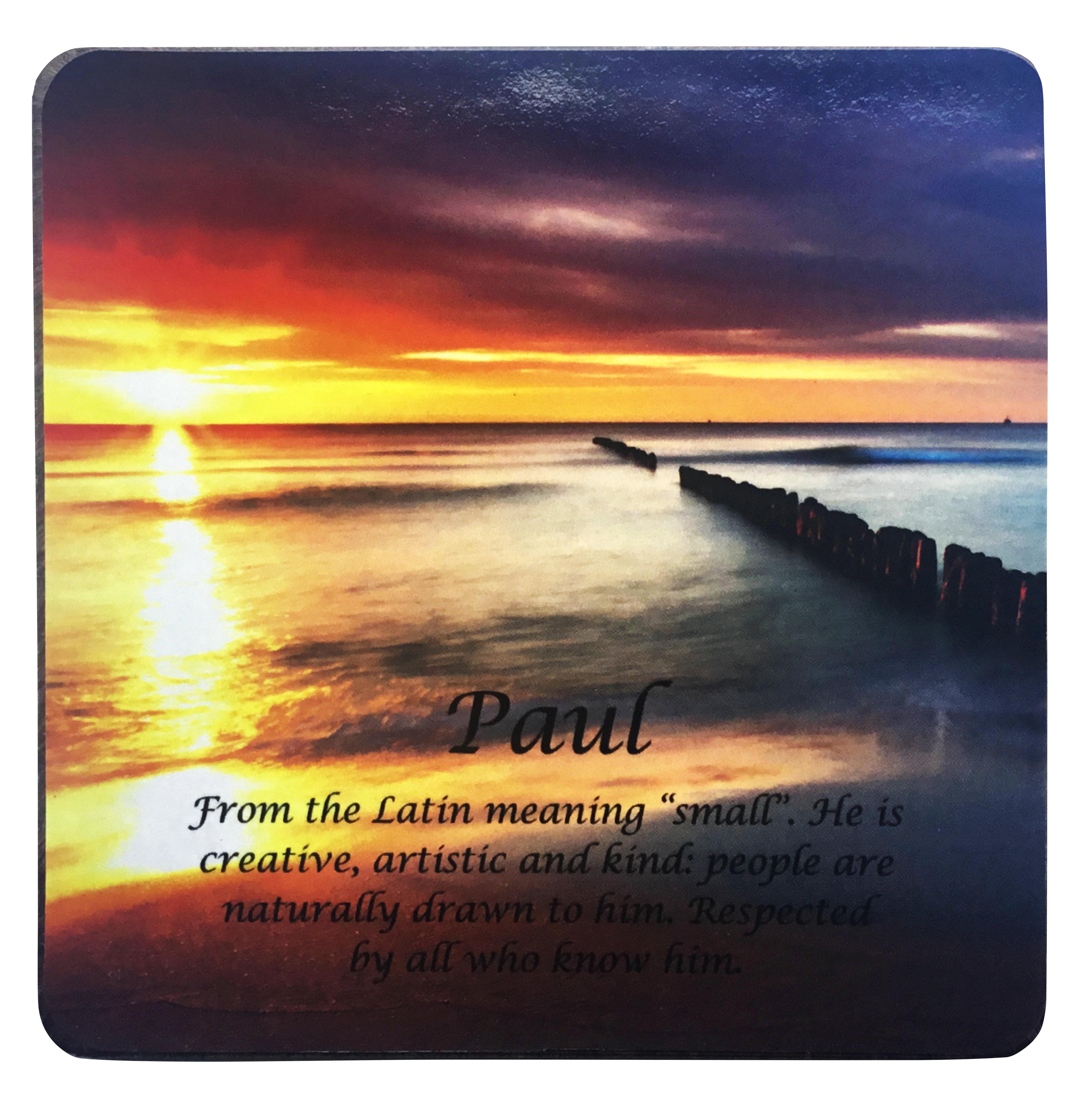 First Name Coaster - Paul, pack of 3